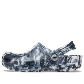 Beach Marbled Unisex Siyah Beyaz Sandaletler “Black White”
