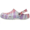 Classic Clog Desenli Crocs Düz Topuklu Spor Renkli Mavi Sandaletler