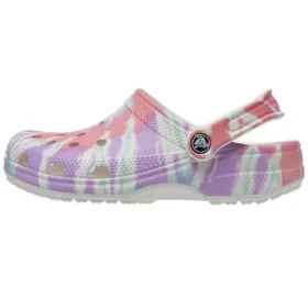 Classic Clog Desenli Crocs Düz Topuklu Spor Renkli Mavi Sandaletler
