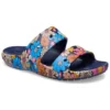 Classic Crocs Retro Çiçek Desenli Sandaletler “Blue Multi”