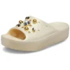 Classic Crystals Pearls Platform Slides “Beyaz”