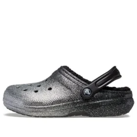 Classic Glitter Lined Clog “Siyah Gümüş”