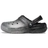 Classic Glitter Lined Clog “Siyah Gümüş”