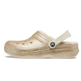 Classic Glitter Lined Clogs “Altın Beyaz”