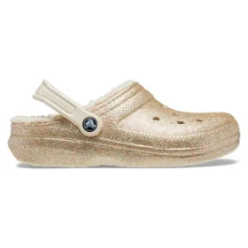 Classic Glitter Lined Clogs “Altın Beyaz”