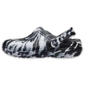 Classic Lined Clog Açık Hava Sandaletleri “Marbled Beyaz Siyah”