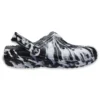 Classic Lined Clog Açık Hava Sandaletleri “Marbled Beyaz Siyah”