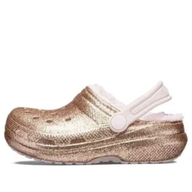 Classic Lined Glitter Clog “Gold Pink”