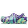 Classic Lined Marbled Clog “Neon Mor Çok Renkli”