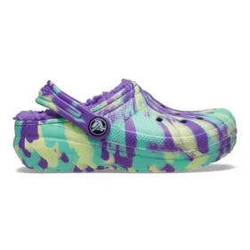Classic Lined Marbled Clog “Neon Mor Çok Renkli”