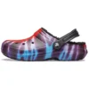 Classic Tie-Dye Stay Warm Cozy Crocs Spor Ev Terlikleri Unisex Mor Kırmızı