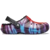 Classic Tie-Dye Stay Warm Cozy Crocs Spor Ev Terlikleri Unisex Mor Kırmızı