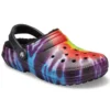 Classic Tie-Dye Stay Warm Cozy Crocs Spor Ev Terlikleri Unisex Mor Kırmızı