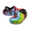 Classic Tie-Dye Stay Warm Cozy Crocs Spor Ev Terlikleri Unisex Mor Kırmızı
