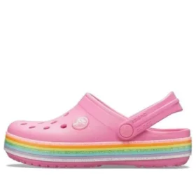 Crocband Gökkuşağı Glitter Sabolar “Pembe”