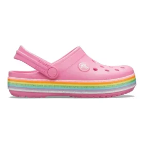 Crocband Gökkuşağı Glitter Sabolar “Pembe”