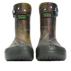 Crocs x Barbour Klasik Botlar “Zeytin Yeşili Ekose”