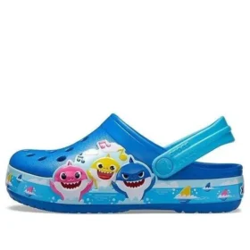 Funny Shark Küçük Crocs Açık Hava Düz Ayakkabı Plaj Spor Mavi Sandaletler