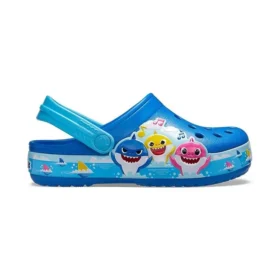 Funny Shark Küçük Crocs Açık Hava Düz Ayakkabı Plaj Spor Mavi Sandaletler