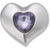 Gümüş ve Mor Smt Gem Heart Jibbitz Süsleri