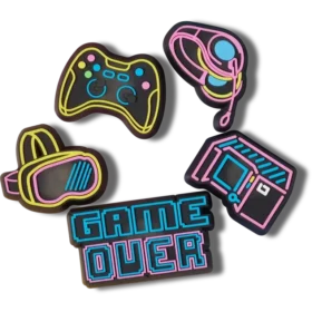 Işıklı Neon Gamer 5’li Paket Jibbitz Süsleri