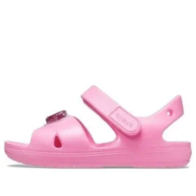 Klasik Çapraz Kayışlı Charm Sandaletler “Pembe”
