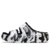Klasik Cozzzy Marbled Desenli Sandaletler “Siyah Beyaz”