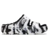 Klasik Cozzzy Marbled Desenli Sandaletler “Siyah Beyaz”