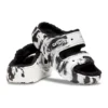 Klasik Cozzzy Marbled Desenli Sandaletler “Siyah Beyaz”