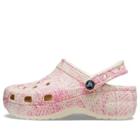 Klasik Platform Yılan Desenli Sabolar “Pink”