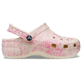 Klasik Platform Yılan Desenli Sabolar “Pink”