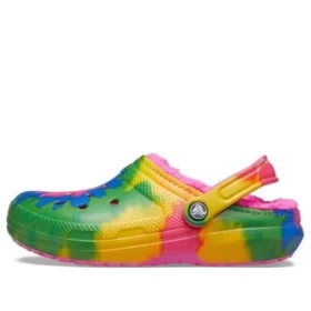 Klasik Tie-Dye Fuzz-Lined Clogs “Çok Renkli” Klasik Tie-Dye Fuzz-Lined Clogs “Çok Renkli”