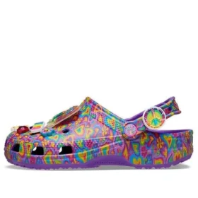 Lisa Frank x Classic Clog “Neon Mor Çoklu Kalpler”