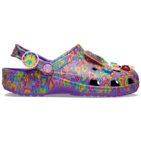 Lisa Frank x Classic Clog “Neon Mor Çoklu Kalpler”