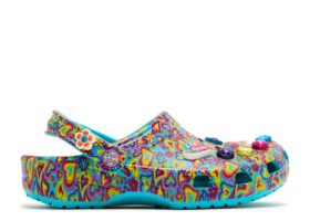 Lisa Frank x Classic Clog Çocuk ‘Dijital Aqua Çok Renkli Kalpler’