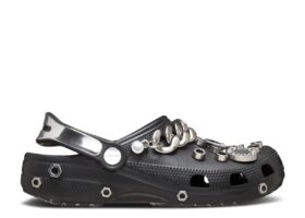 Louane x Classic Clog ‘Siyah Metalik Gümüş Zincir’