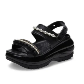 Mega Crush Pearl Ruffle Sandalet “Siyah”