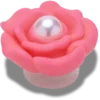 Ortası İnci Olan Pembe Çiçek Jibbitz Süsleri