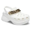 Retro Zincirli Beyaz Altın Sandaletler “White Gold”
